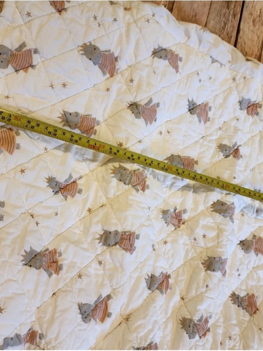 Crate and Barrel Baby Quilted Princess Hippopotamus Print Changing Cover